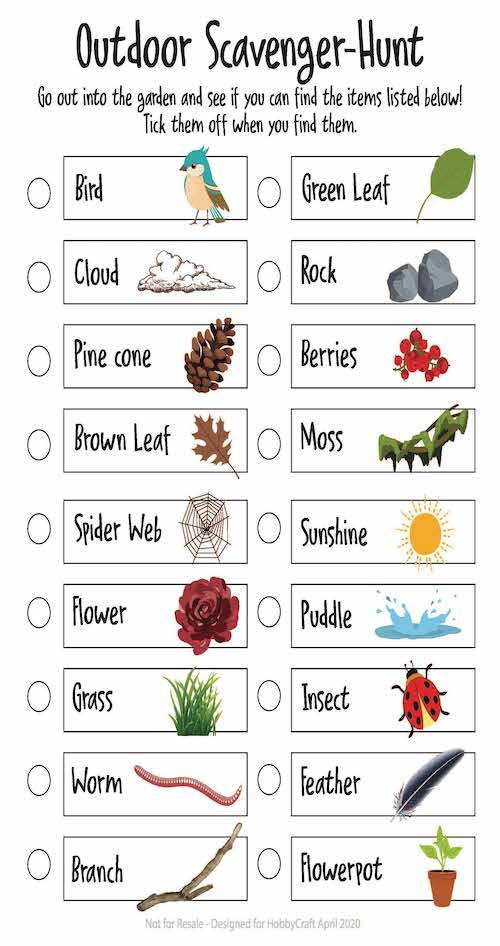 scavenger hunt worksheets printable