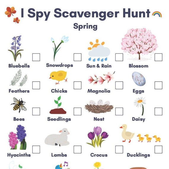 scavenger hunt worksheets printable