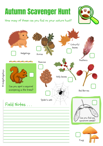 scavenger hunt worksheets printable