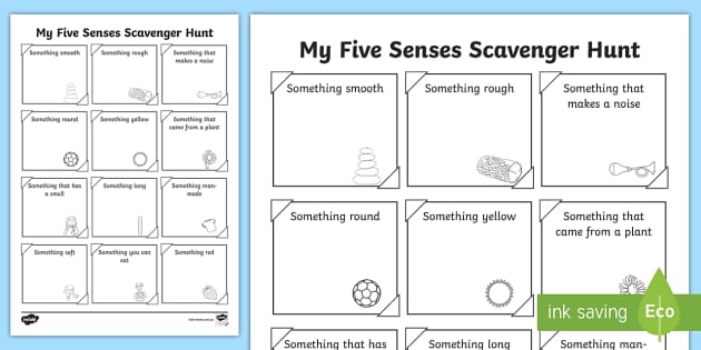 scavenger hunt worksheets printable