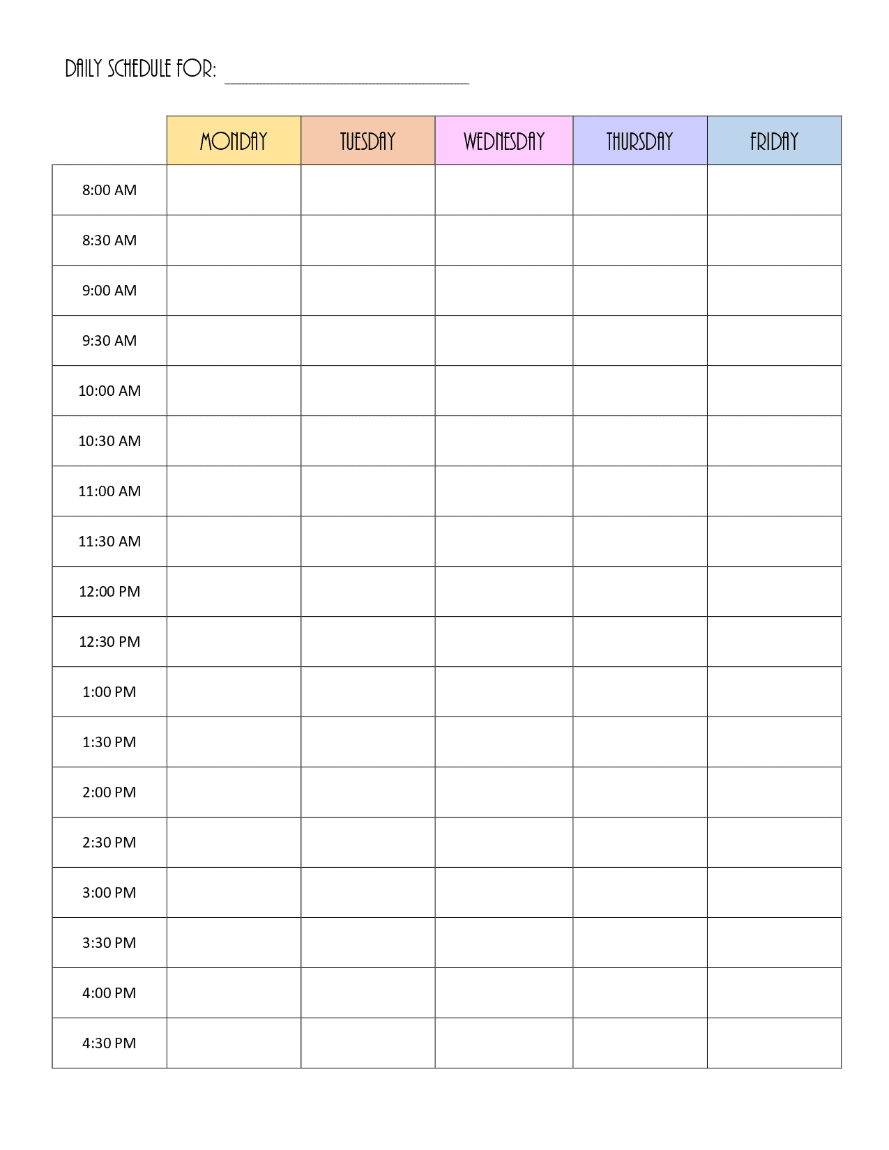 Kids Schedule Template | Customize Online and Print at Home