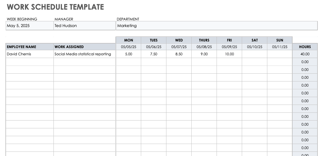 Free Google Sheets Schedule Templates | Smartsheet