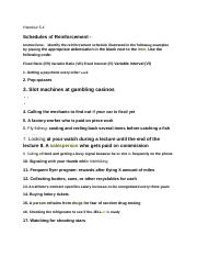 schedules of reinforcement worksheet