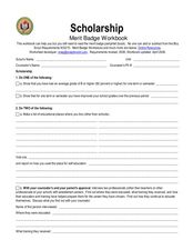 scholarship merit badge worksheet