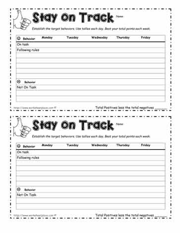 school behavior worksheet