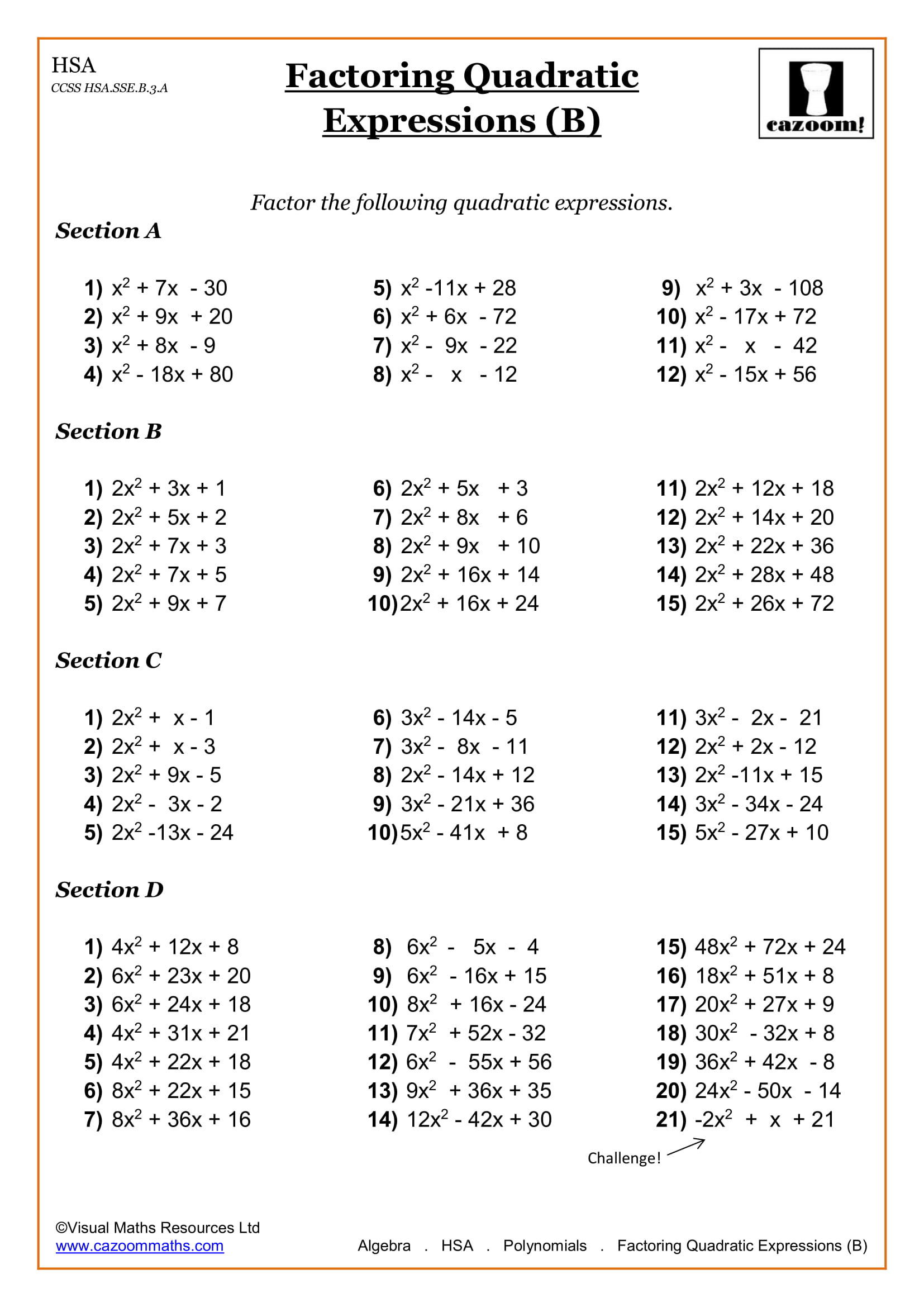 High School Math Worksheets | Math Worksheets PDF