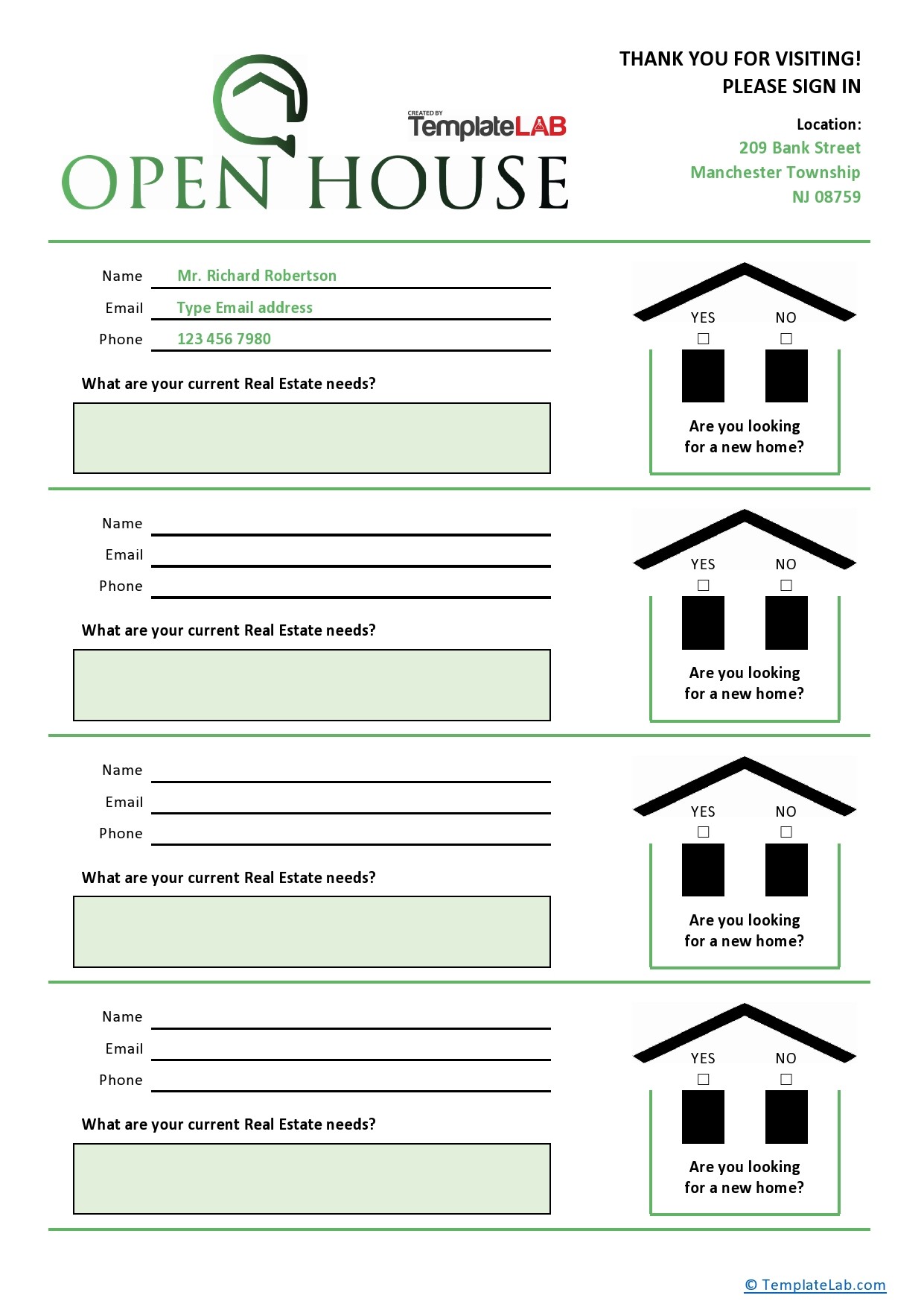 school open house sign in sheet free printable