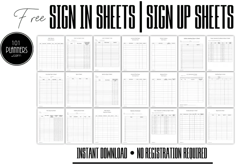 school open house sign in sheet free printable