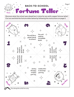 Back-to-School Fortune Teller | Worksheet 