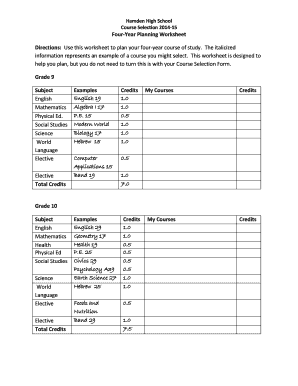 Printable 4 Year High School Plan Template | airSlate SignNow