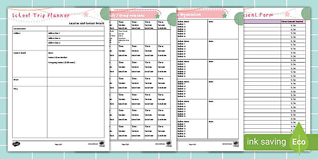 School Trip Planning Sheets | Twinkl Busy Bees - Twinkl