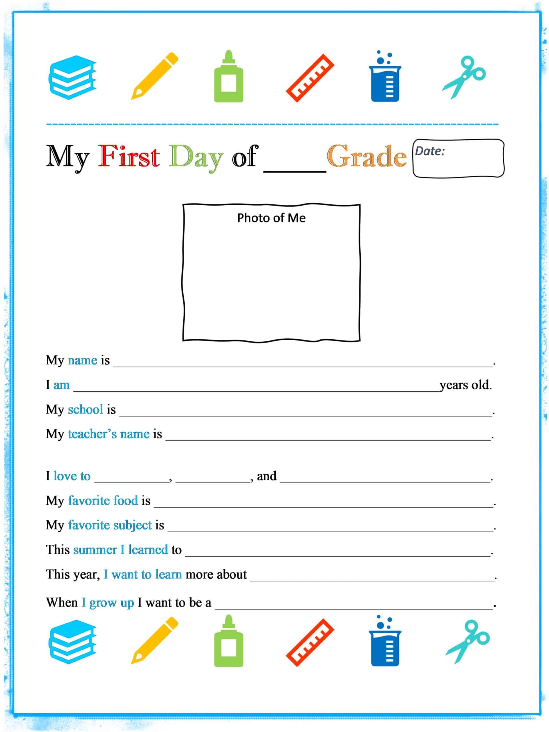First Day of School Printables for Kids - At Home With Zan