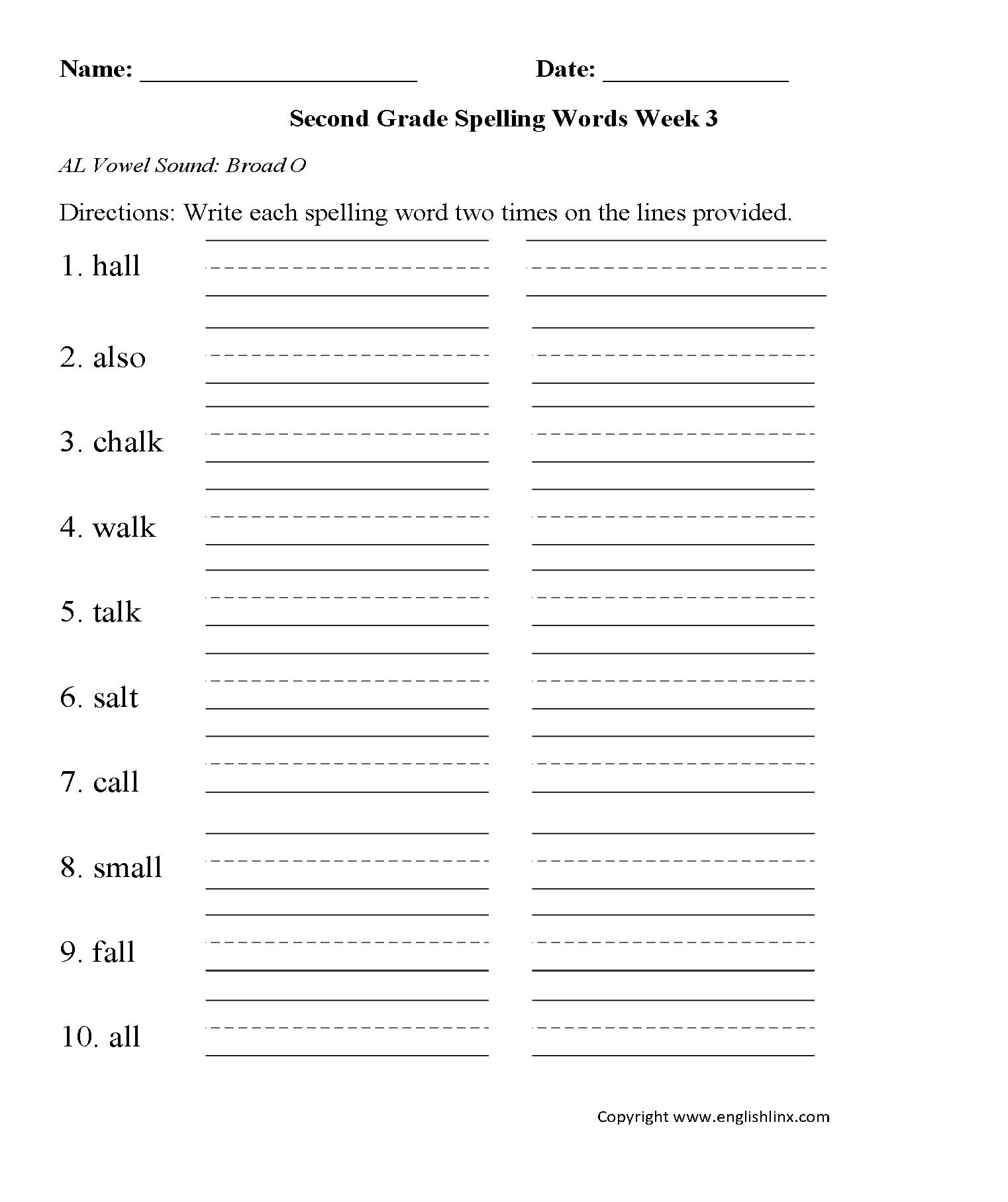 school spelling worksheet to print
