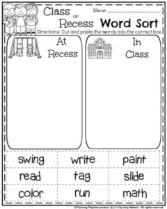 school worksheet for 1st grade