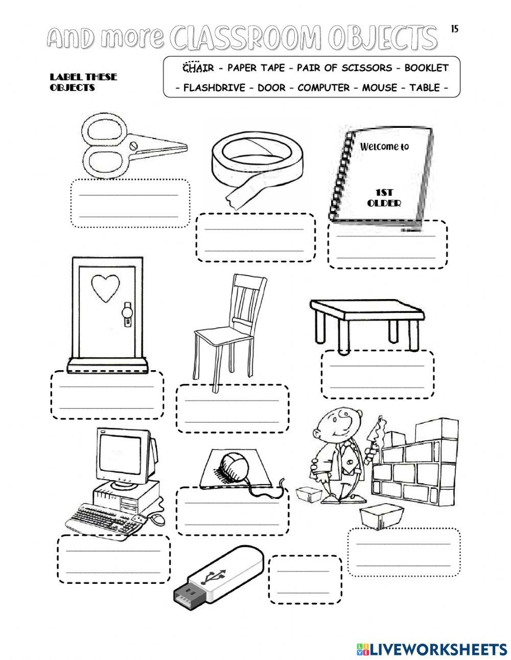 School Supplies online exercise for 1st Grade  
