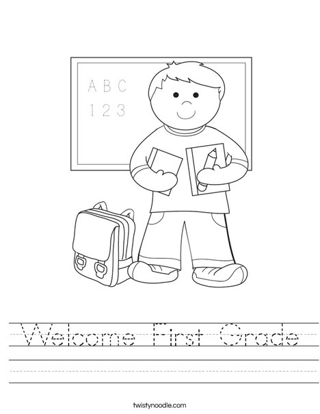 Welcome First Grade Worksheet - Twisty Noodle