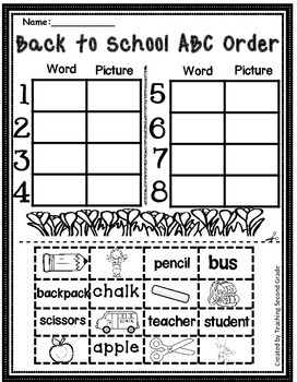 Back to School Worksheets 2nd Grade by Teaching Second Grade | TPT