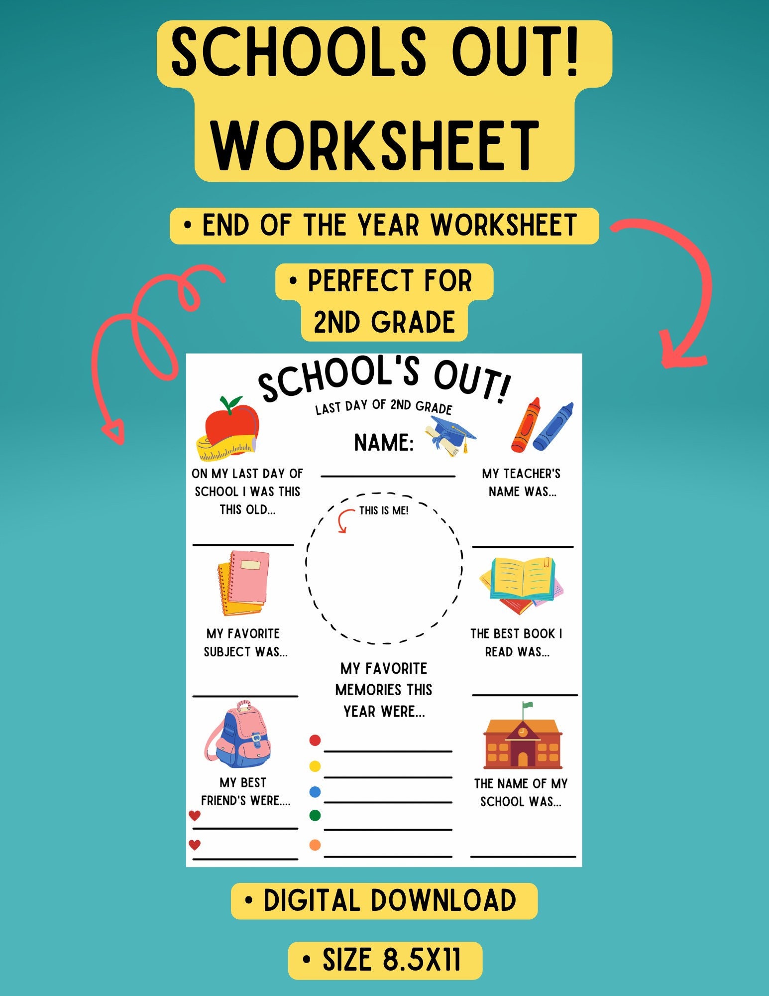 school worksheet for 2nd graders