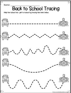 FREE Printable Back to School Pre-K Worksheets