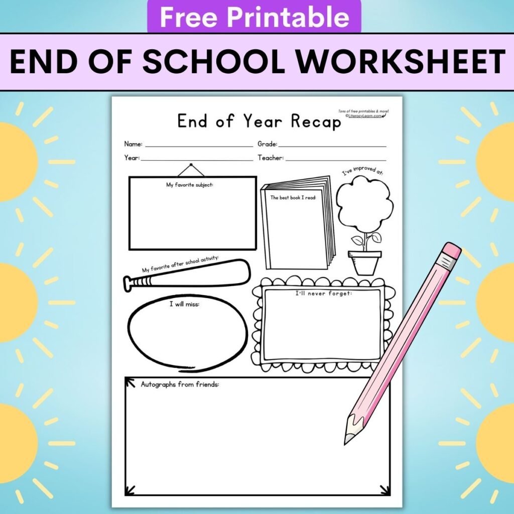 Last Day of School Printable Worksheet (Free!) - Literacy Learn