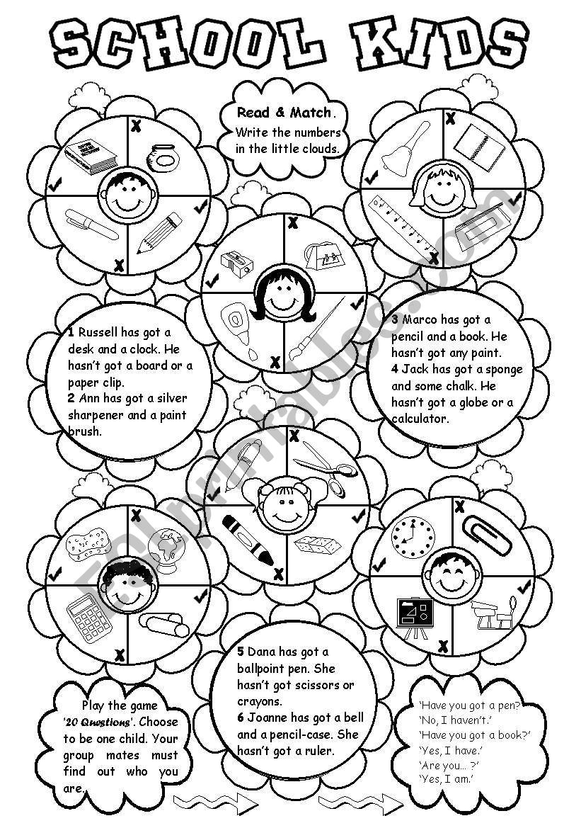 school worksheet for kindergarten