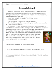 school worksheet on bullying