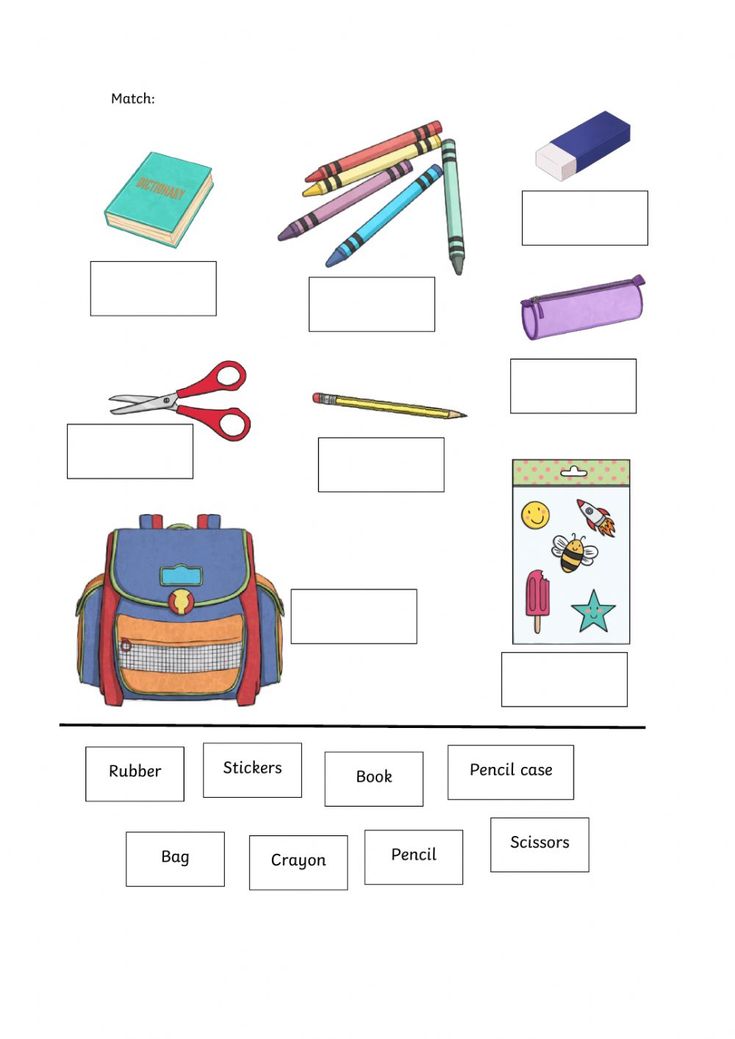 School Things Online Worksheet for 1