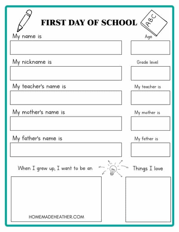 school worksheet that you can print