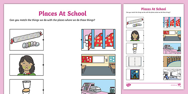 Places At School Worksheet (teacher made) - Twinkl