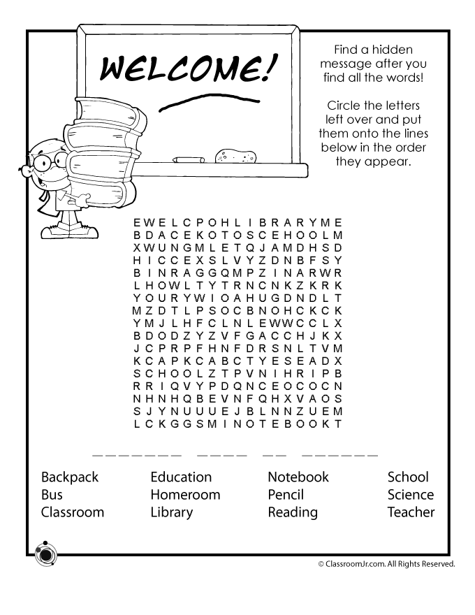 Back to School Worksheets | Woo! Jr. Kids Activities : Childrens ...