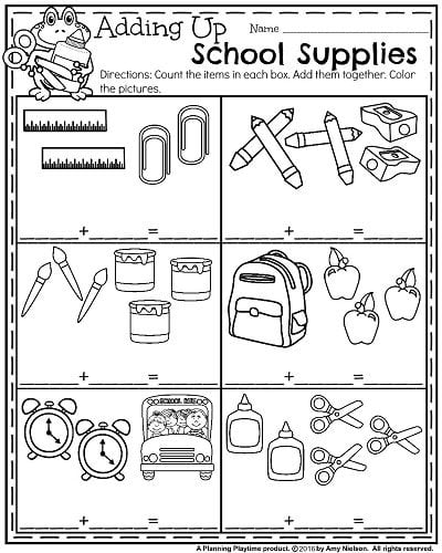Back to School Kindergarten Worksheets - Planning Playtime