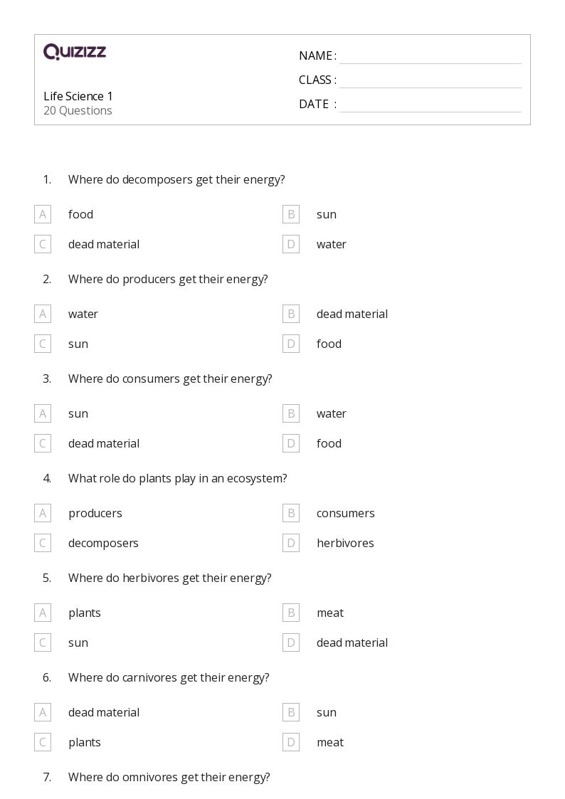 50+ Life Science worksheets for 4th Grade on Quizizz | Free ...