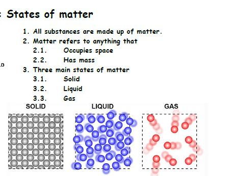 science 8 states of matter worksheet key