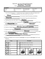 science 8 states of matter worksheet key