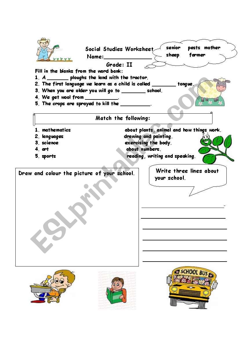 Social studies assessment worksheet - ESL worksheet by alina2