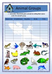 Animal classification worksheets