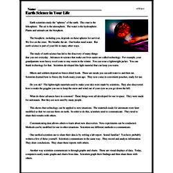 science comprehension worksheet