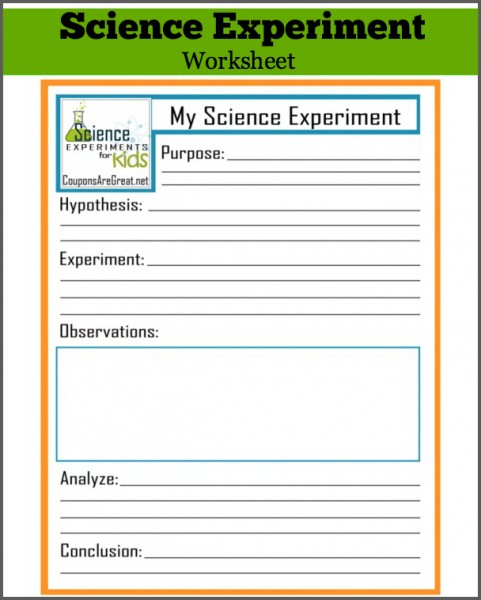 Science Experiments for Kids: Printable Scientific Method Worksheet