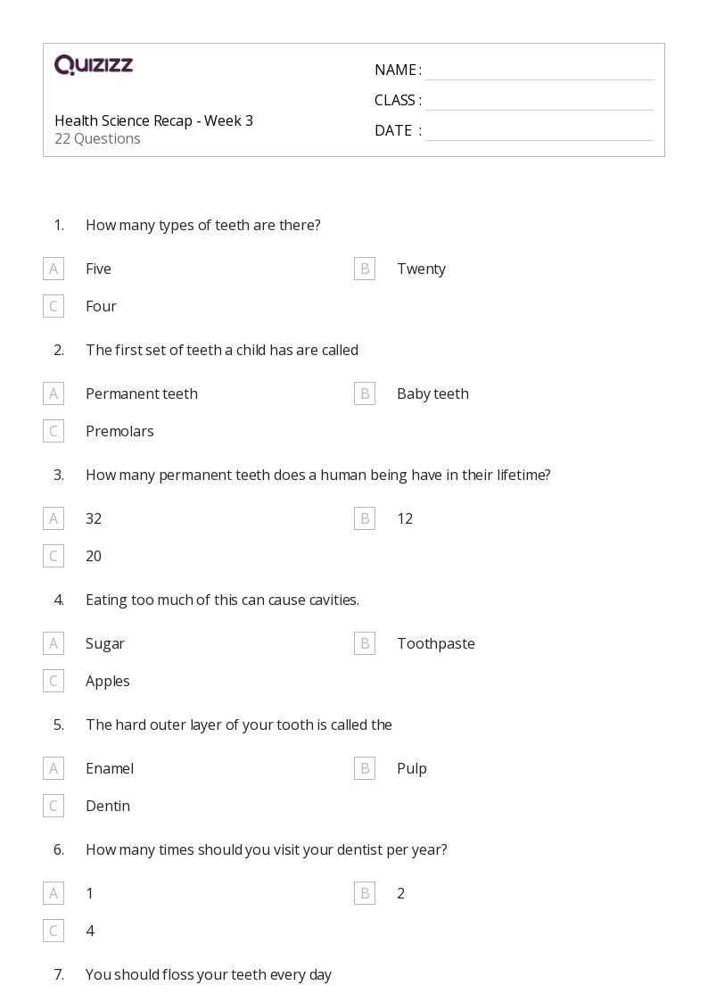50+ Health Science worksheets for 3rd Class on Quizizz | Free ...