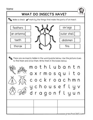 science for first grade worksheet