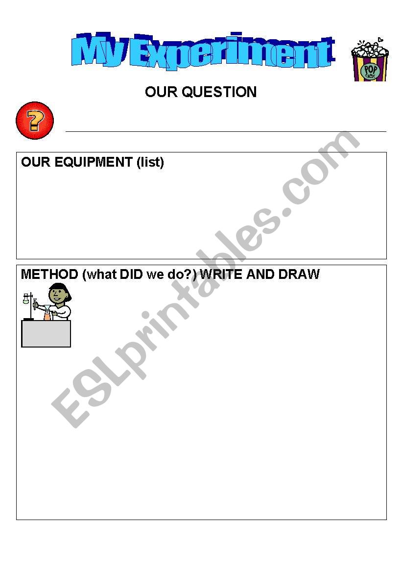 science investigations worksheet