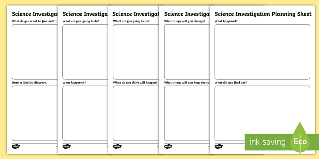 science investigations worksheet