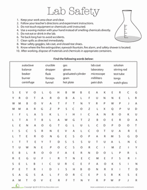 Lab Safety | Worksheet 