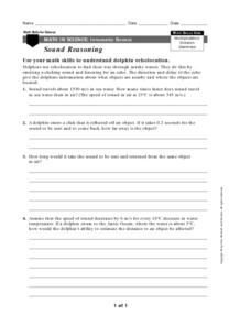Math in Science-Sound Reasoning Worksheet for 8th - 10th Grade ...