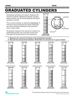 Graduated Cylinders | Interactive Worksheet 