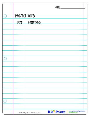 Observation Record Worksheet
