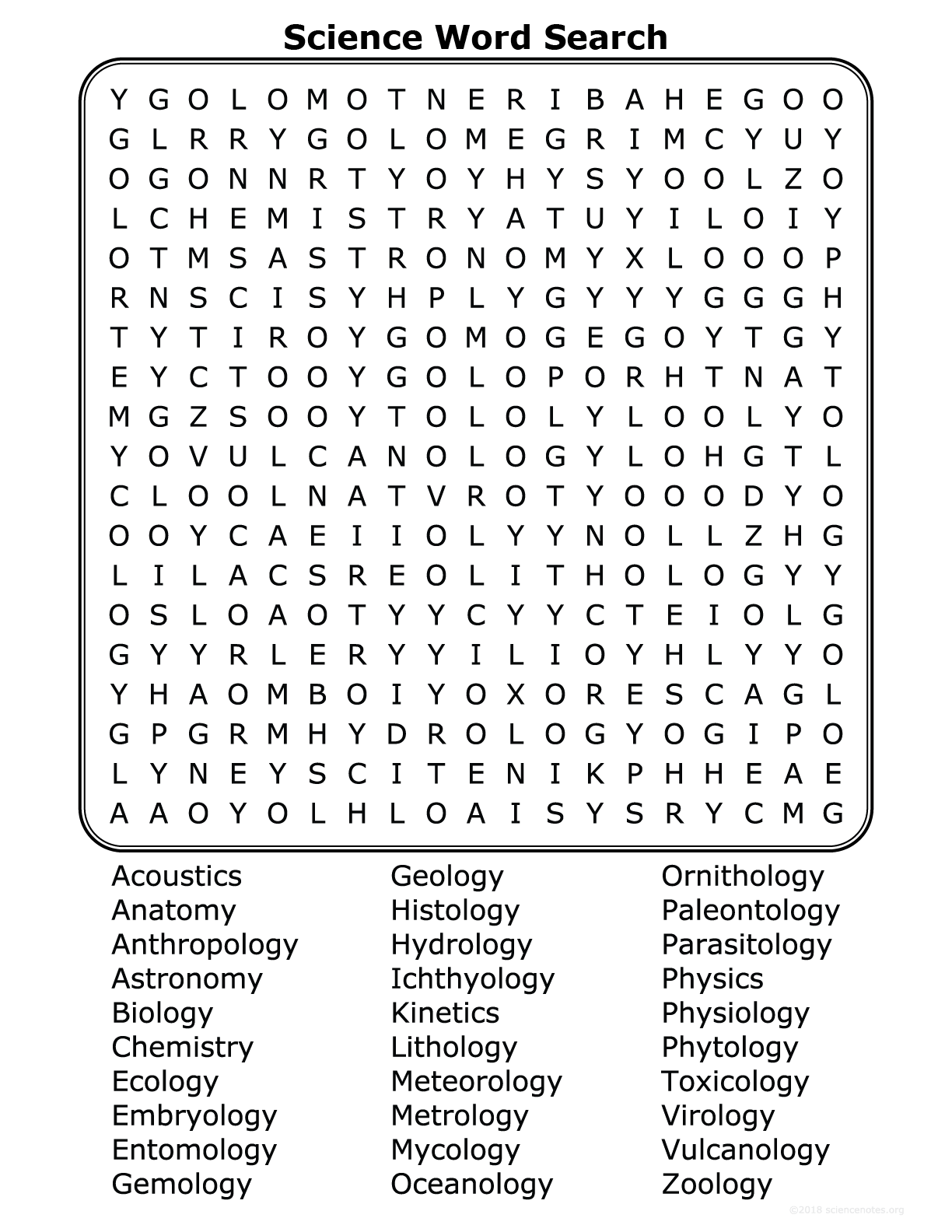 science puzzle worksheet