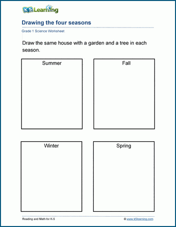 Drawing the Four Seasons Worksheet | Worsheets library
