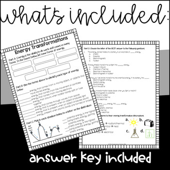 Forms of Energy Worksheet ⋆ The Trendy Science Teacher
