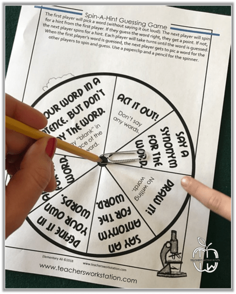 science vocabulary games printable